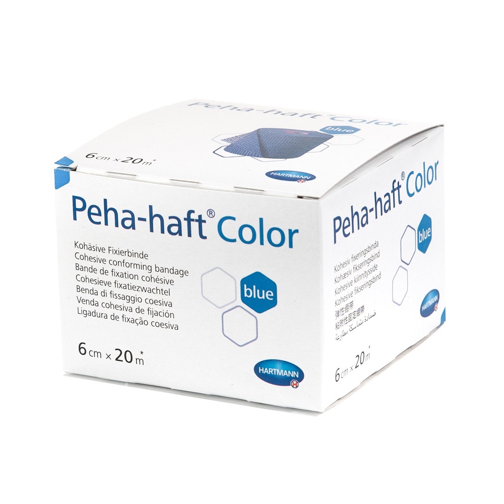 Bandaj elastic autoadeziv Peha-haft Color, albastru (932473), 6cm x 20m, Hartmann